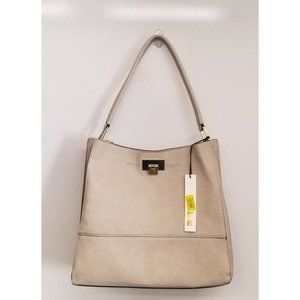 Kate Landry Shoulder Purse, Handbag, Beige, Large, 12" x 14" x 6" 